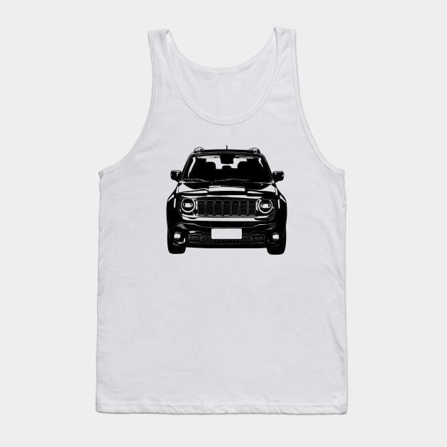 Jeep Renegade Sketch Art Tank Top by KAM Std